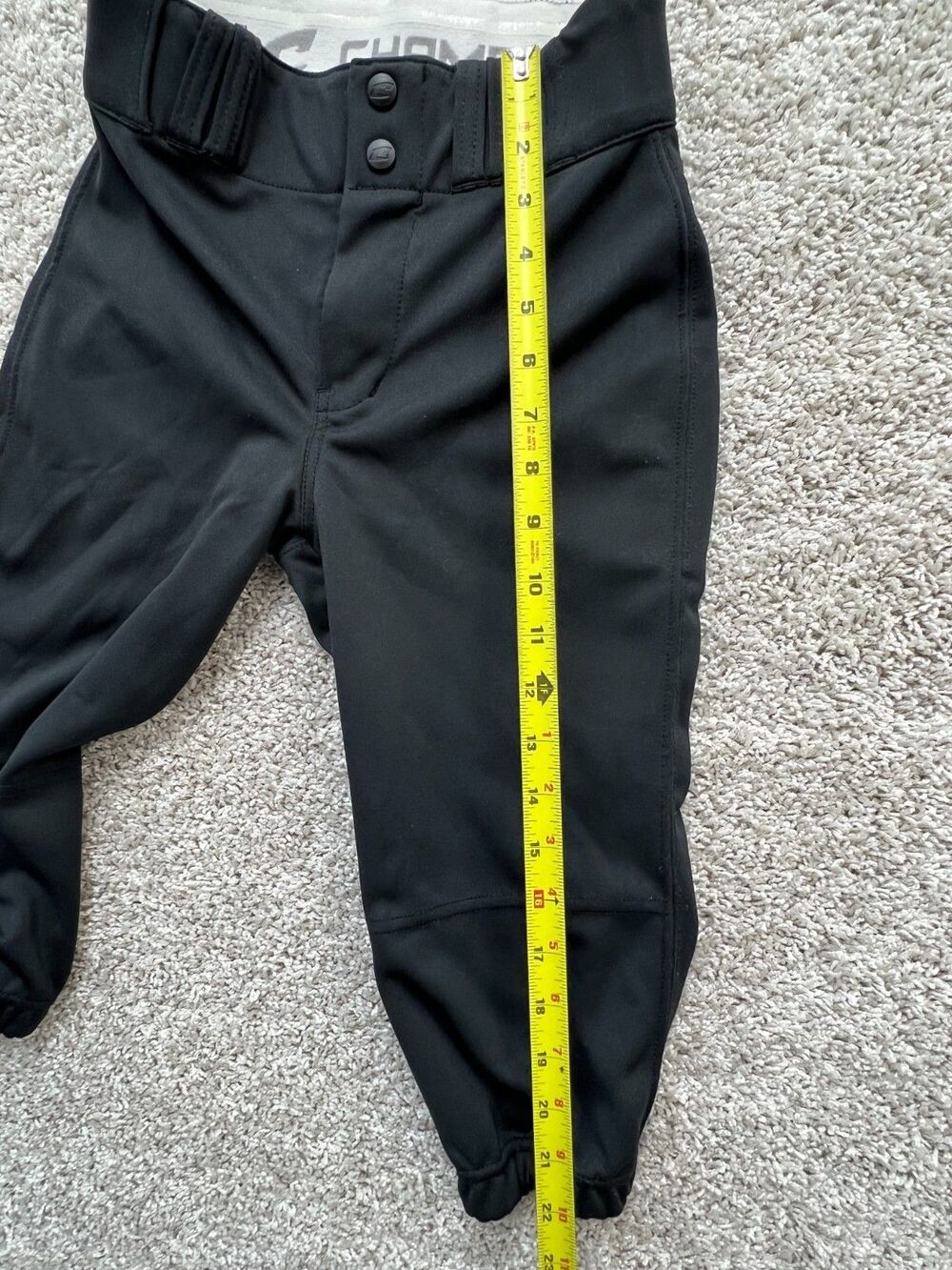 CHAMPRO Youth M Open Bottom Relaxed Fit Baseball Pants BLACK 30/30 - Picture 4 of 7